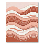 Salmon Pink Layered Wave Rug
