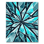 Geometric Cyan Sharded Ice Crystal Rug