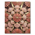 Art Deco Golden Pink Shell Medallion Rug