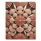 Art Deco Golden Pink Shell Medallion Rug