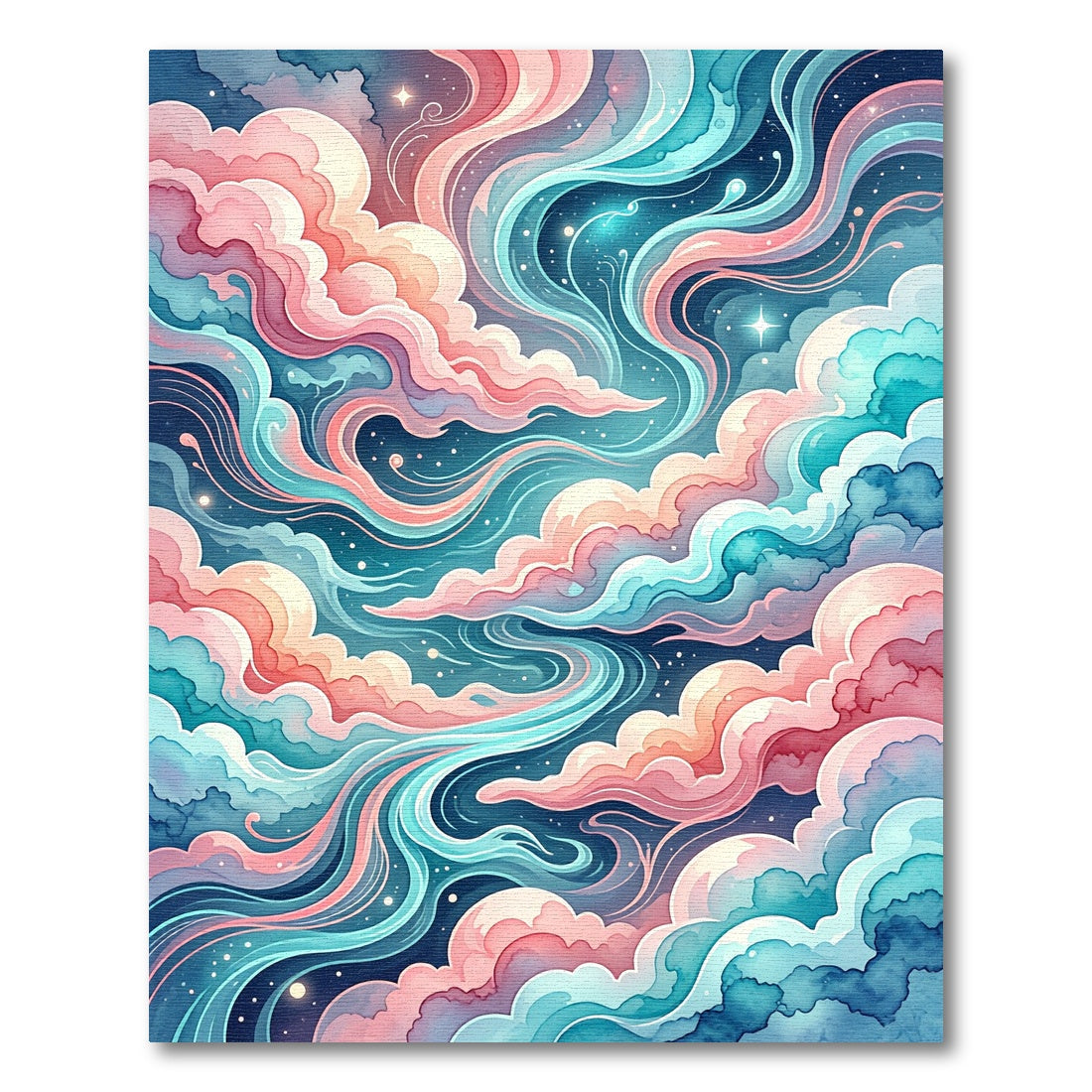 Dreamy Swirling Pastel Celestial Cloud Sky Rug