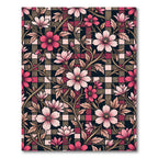 Floral Vine Tartan Pink Rug