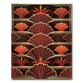 Crimson Fire Fan Art Deco Rug