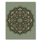 Ornate Green Floral Mandala Rug