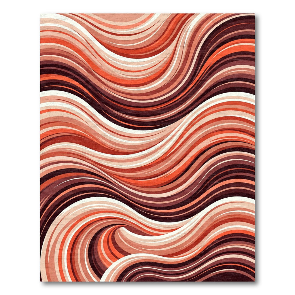 Warm Terracotta Swirl Abstract Rug