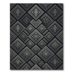 Monochrome Tribal Diamond Geometric Art Rug