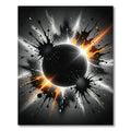 Abstract Black Orange Ink Splash Rug