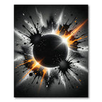 Abstract Black Orange Ink Splash Rug