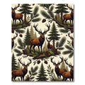 Rustic Forest Stag and Pine Cone Rug