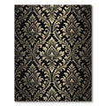 Black Gold Damask Flourish Rug