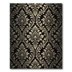 Black Gold Damask Flourish Rug