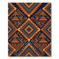 Bold Geometric Diamond Aztec Navy Gold Rug
