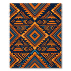 Bold Geometric Diamond Aztec Navy Gold Rug