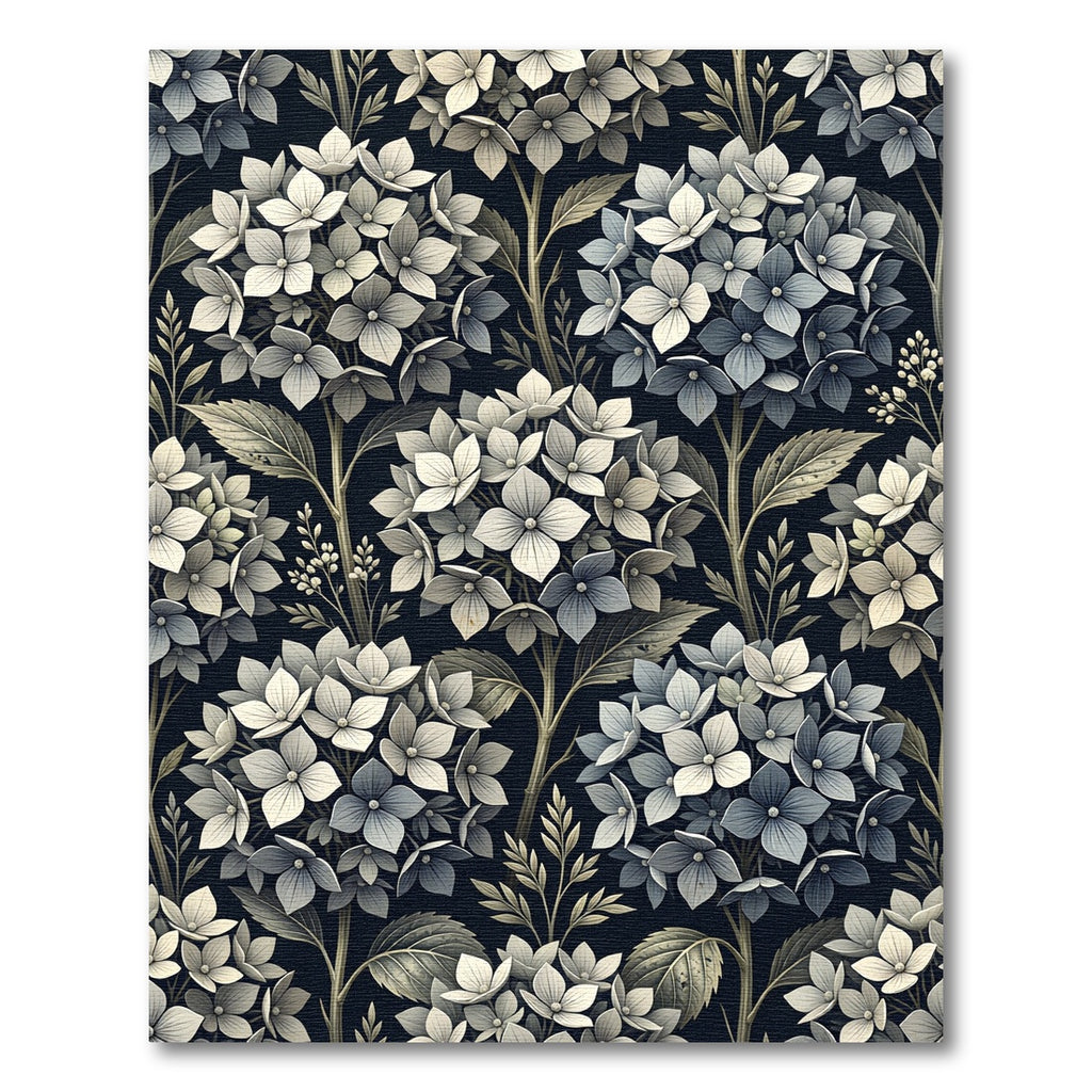 Vintage Hydrangea Floral Garden Rug