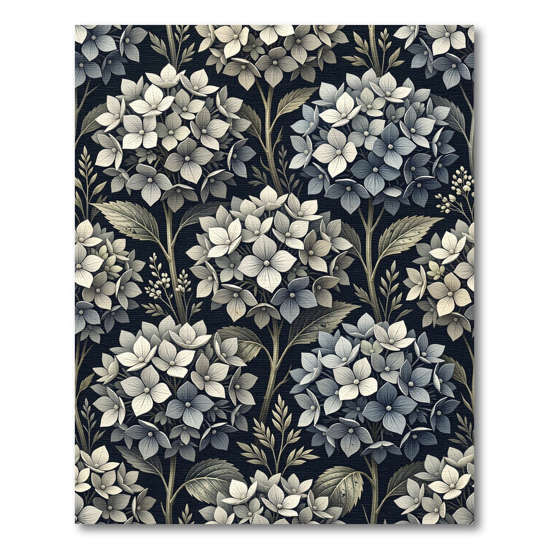 Vintage Hydrangea Floral Garden Rug