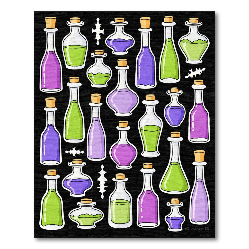Purple Green Potion Bottles Collection Rug