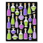 Purple Green Potion Bottles Collection Rug