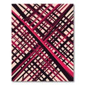 Modern Crimson Black Linear Grid Rug