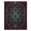 Gothic Black Red Fleur De Lis Rug