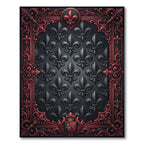 Gothic Black Red Fleur De Lis Rug