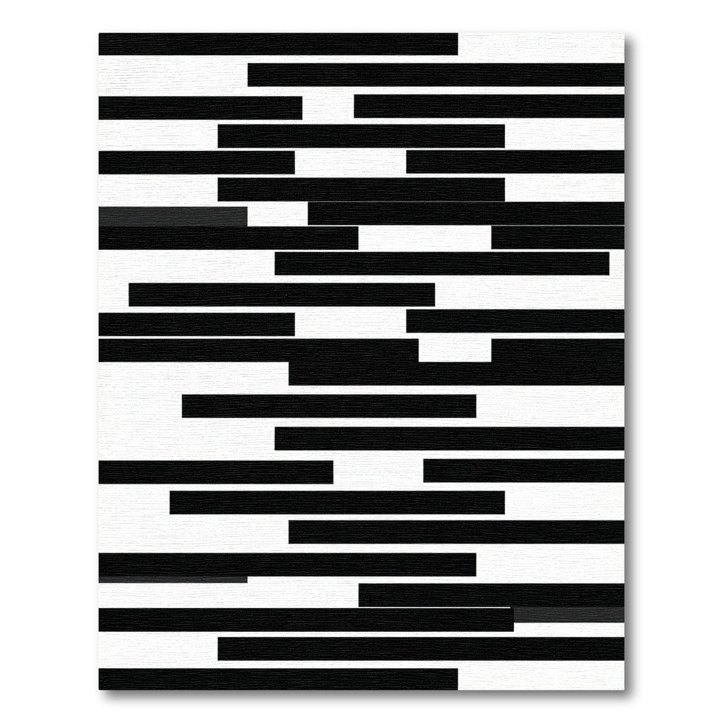 Contemporary Black And White Stripe Rug
