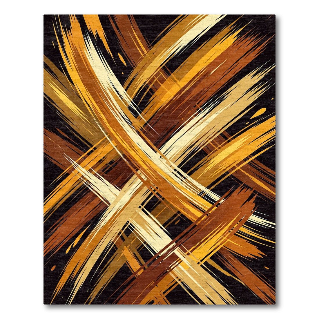 Golden Abstract Painted Stroke Texture Rug