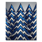 Bold Blue Silver Geometric Arrow Surface Rug