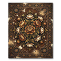 Vintage Golden Floral Medallion Rug