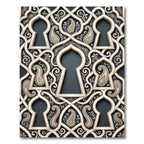 Cream and Charcoal Ornate Paisley Arch Rug