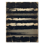 Black Gold Geometric Stripe Grunge Rug