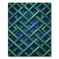 Geometric Emerald and Cobalt Intersecting Lattice Rug