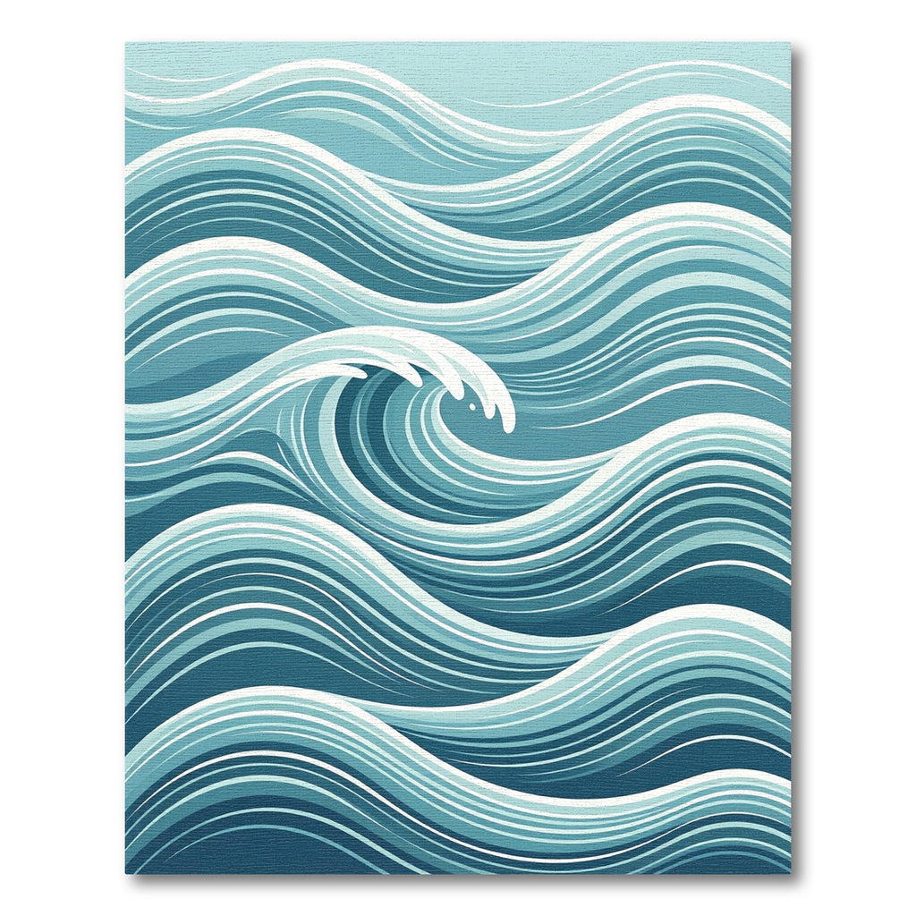 Abstract Ocean Wave Blue Swirl Rug