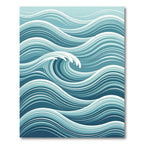 Abstract Ocean Wave Blue Swirl Rug