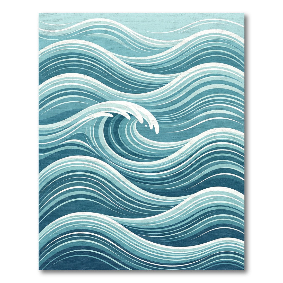 Abstract Ocean Wave Blue Swirl Rug