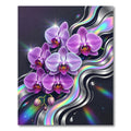 Radiant Purple Orchid Iridescent Silver Waves Rug