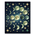 Celestial Moon Phases Starry Night Rug