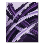 Modern Deep Purple Abstract Brushstroke Rug