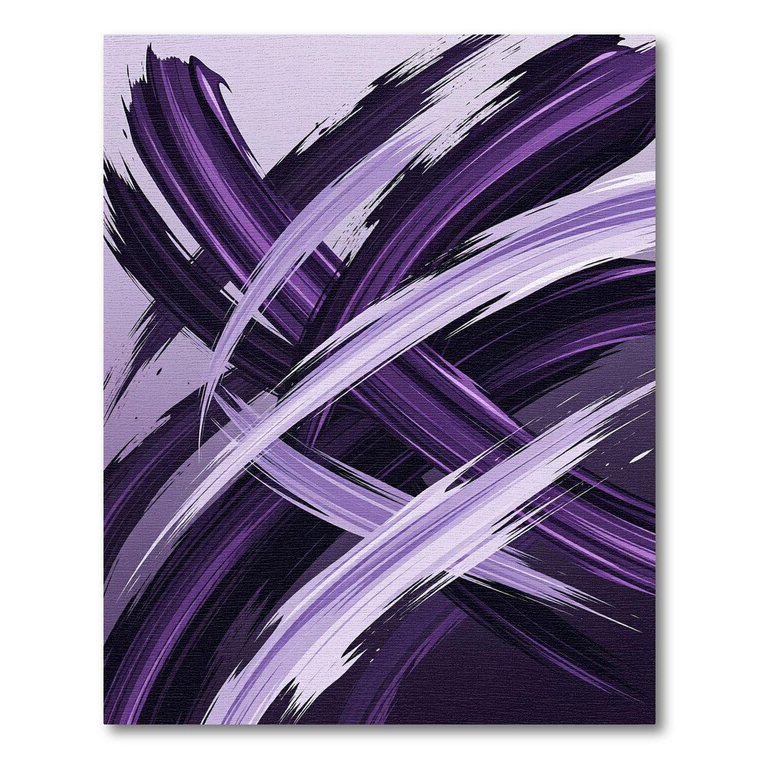 Modern Deep Purple Abstract Brushstroke Rug