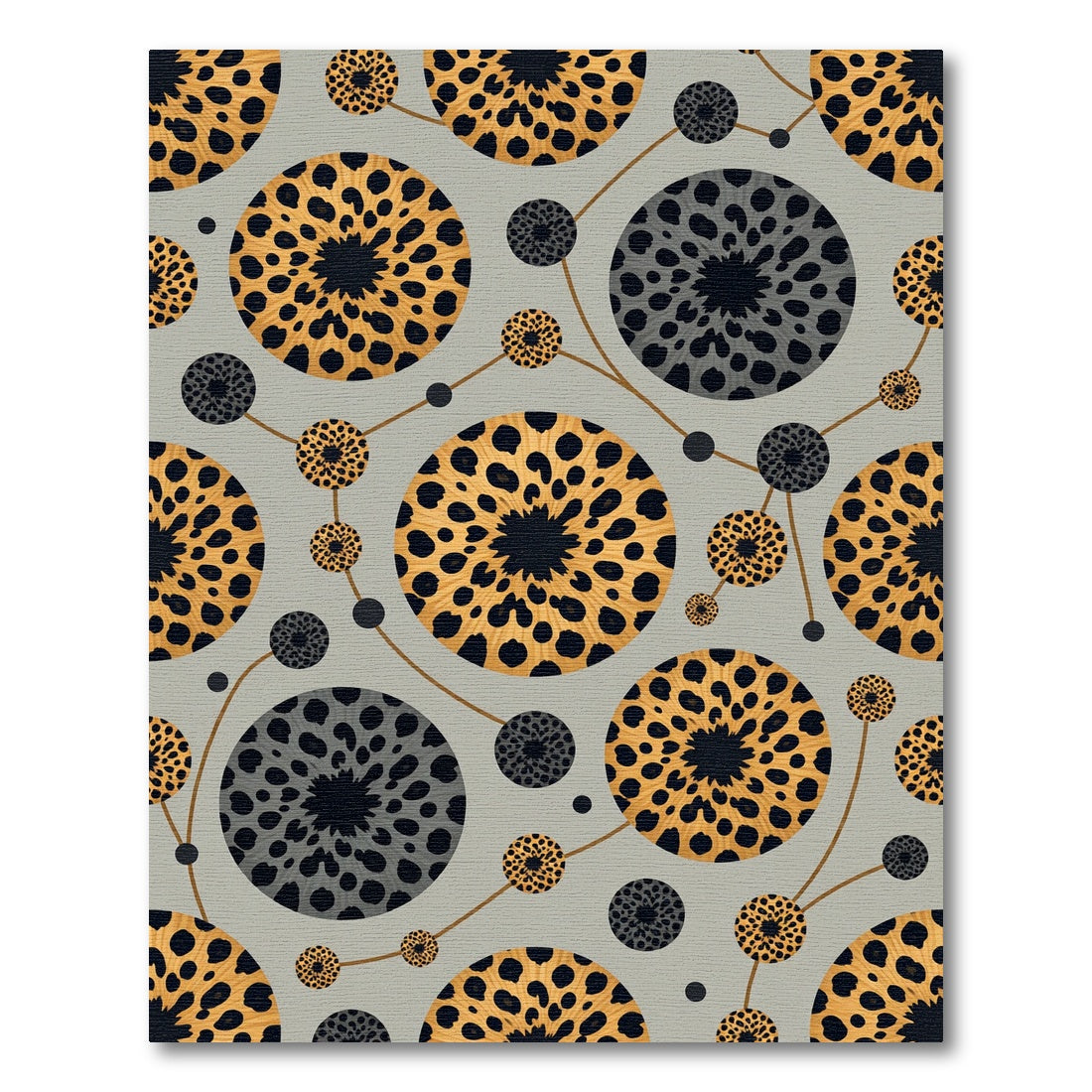 Leopard Print Sunburst Circles Rug