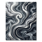 Monochromatic Swirl Marble Smoke Rug