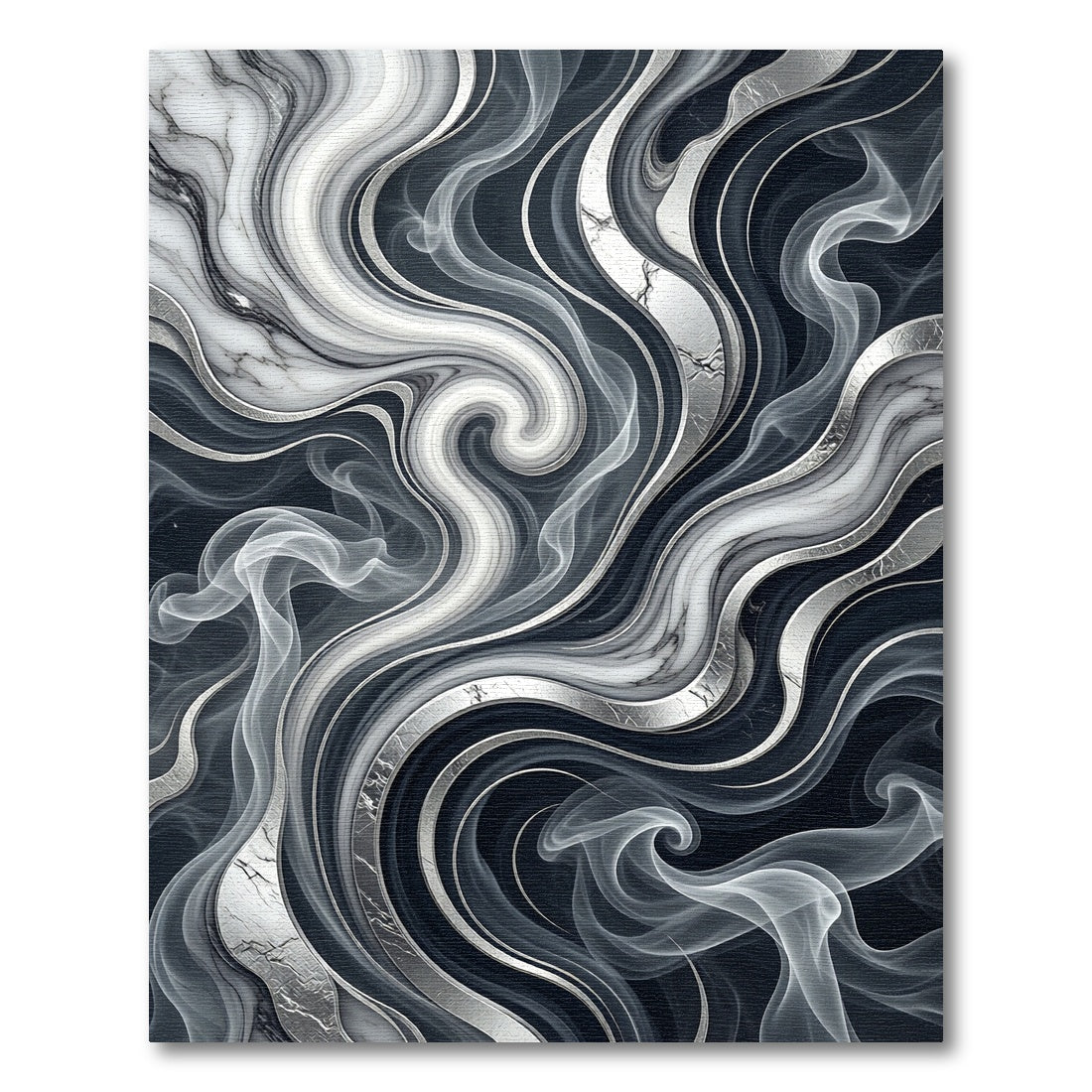 Monochromatic Swirl Marble Smoke Rug