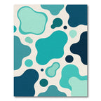 Abstract Teal and Navy Liquid Shape Rug