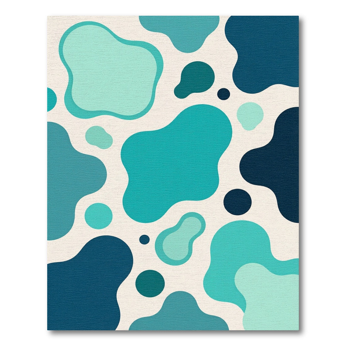 Abstract Teal and Navy Liquid Shape Rug
