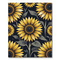 Golden Sunflower Botanical Floral Dark Rug
