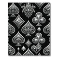 Elegant Metallic Silver Playing Card Seamless Rug