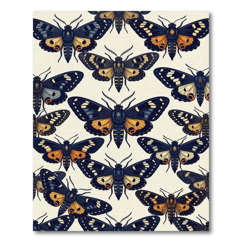 Golden Moth Ink Illustration Art Rug