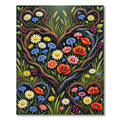Heart Shaped Branches Wildflower Meadow Rug