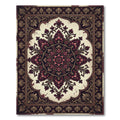 Ornate Crimson Floral Hexagon Medallion Rug