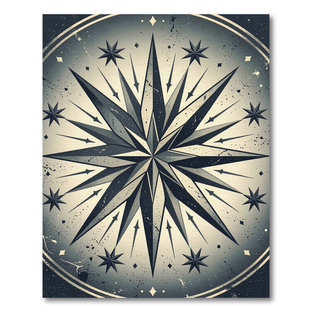 Monochromatic Starburst Geometric Radiance Rug