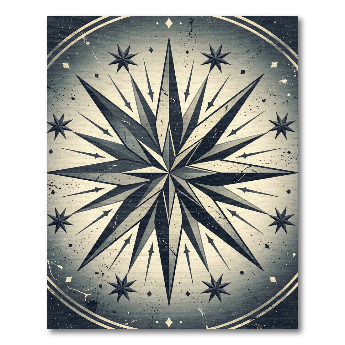 Monochromatic Starburst Geometric Radiance Rug